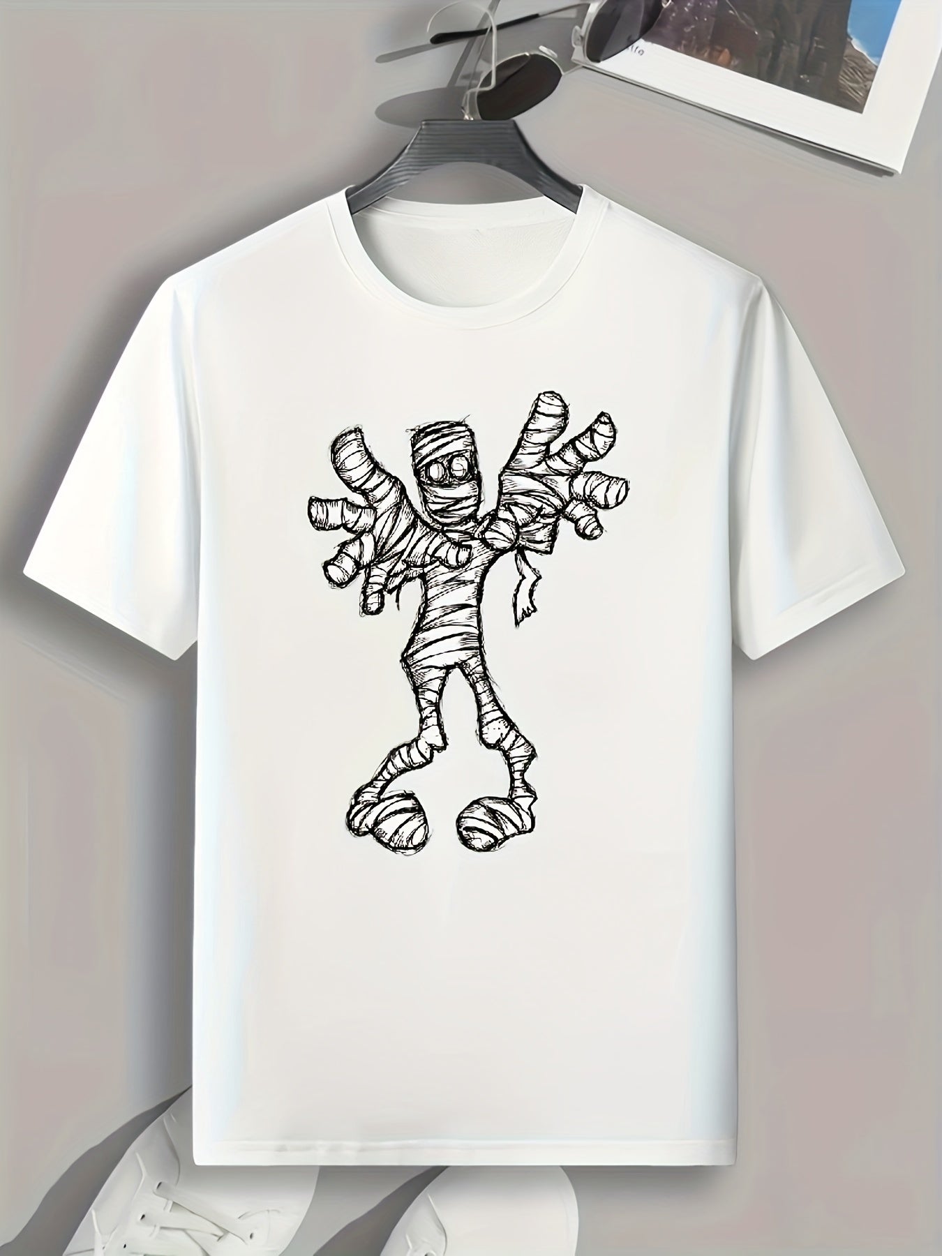 Mummy Print Men's Graphic T shirt Halloween Tee