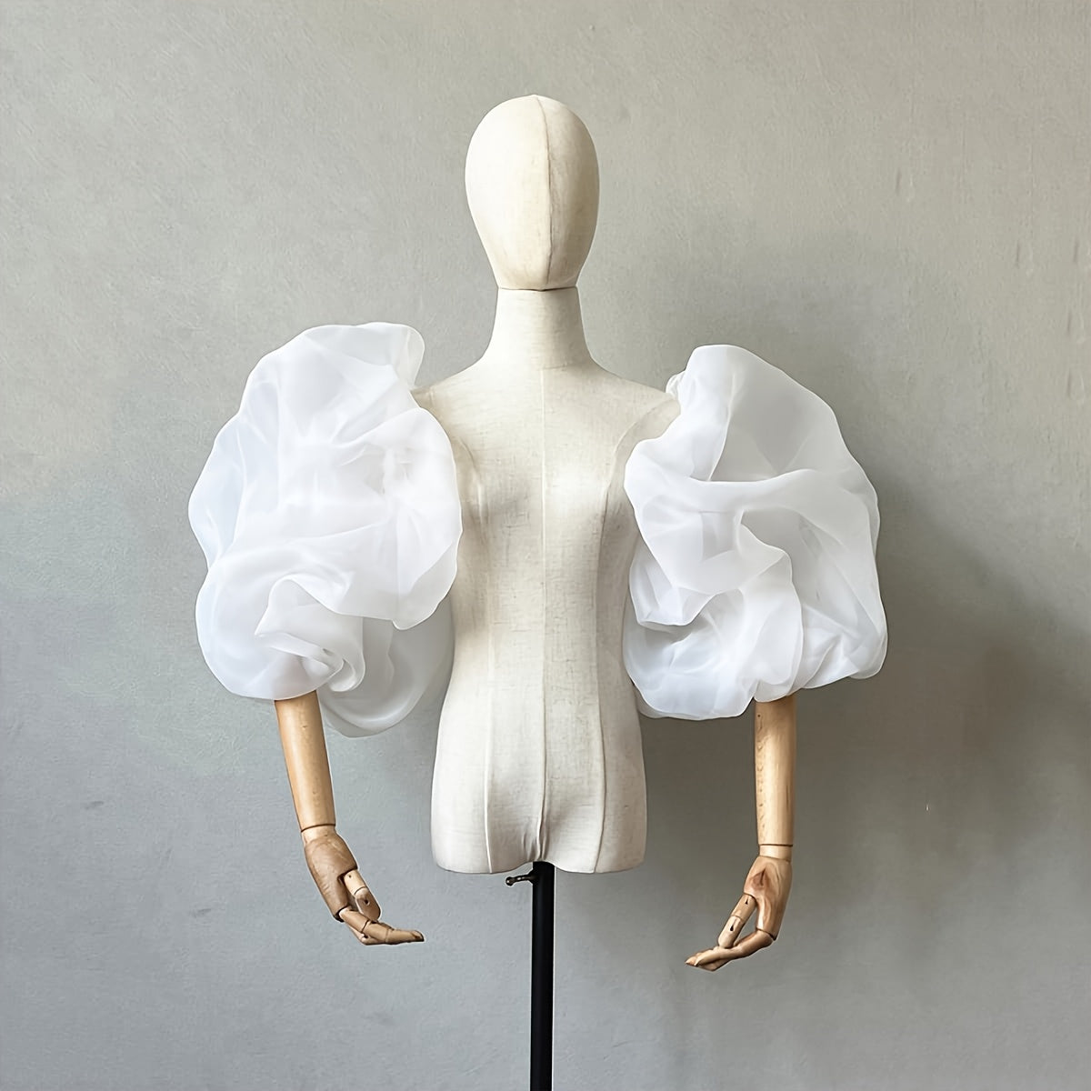 Ruffled Bubble Sleeves Bridal Wedding Dress Accessories 1 Pair