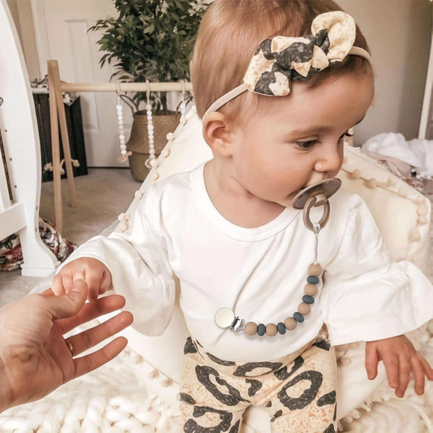 Baby Silicone Pacifier Chain Clip Teether Anti-drop Stainless Steel