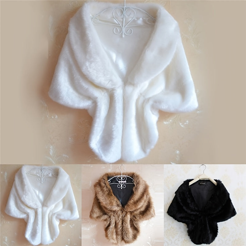 Wedding Bridal Shawl PU Leather Warm Shawl Cape Cover Up Wraps For Party Evening