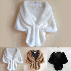 Wedding Bridal Shawl PU Leather Warm Shawl Cape Cover Up Wraps For Party Evening