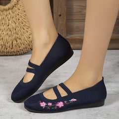 Women's Floral Embroidered Flats Soft Sole Shoes
