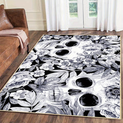 Skull Bath Mat And Skulls Rug Floral Door Mats Entryway Rugs