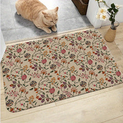 Luxuriant Flowers Pattern Sponge Rug Hallway Entrance Doormat Carpet