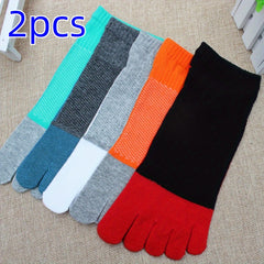 2pcs Five Toes Soft Socks Cotton Summer Thin Socks Sports Short Socks