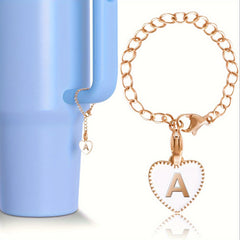 1pc ID Initial Letter Charm Water Bottle Decorative Pendant Cup Accessories