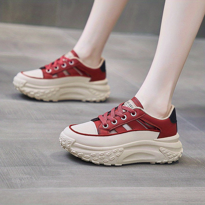Women's Hollow Out Lace Up Platform Sneakers