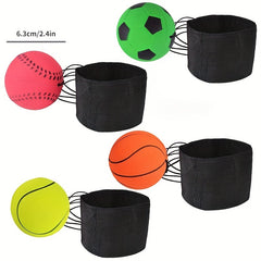 Rubber Wrist Bouncing Balls Hand Throw Toy with Elastic Strings for Kids