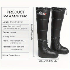Winter Down Booties Socks Warm Soft Long Sleeping Slippers