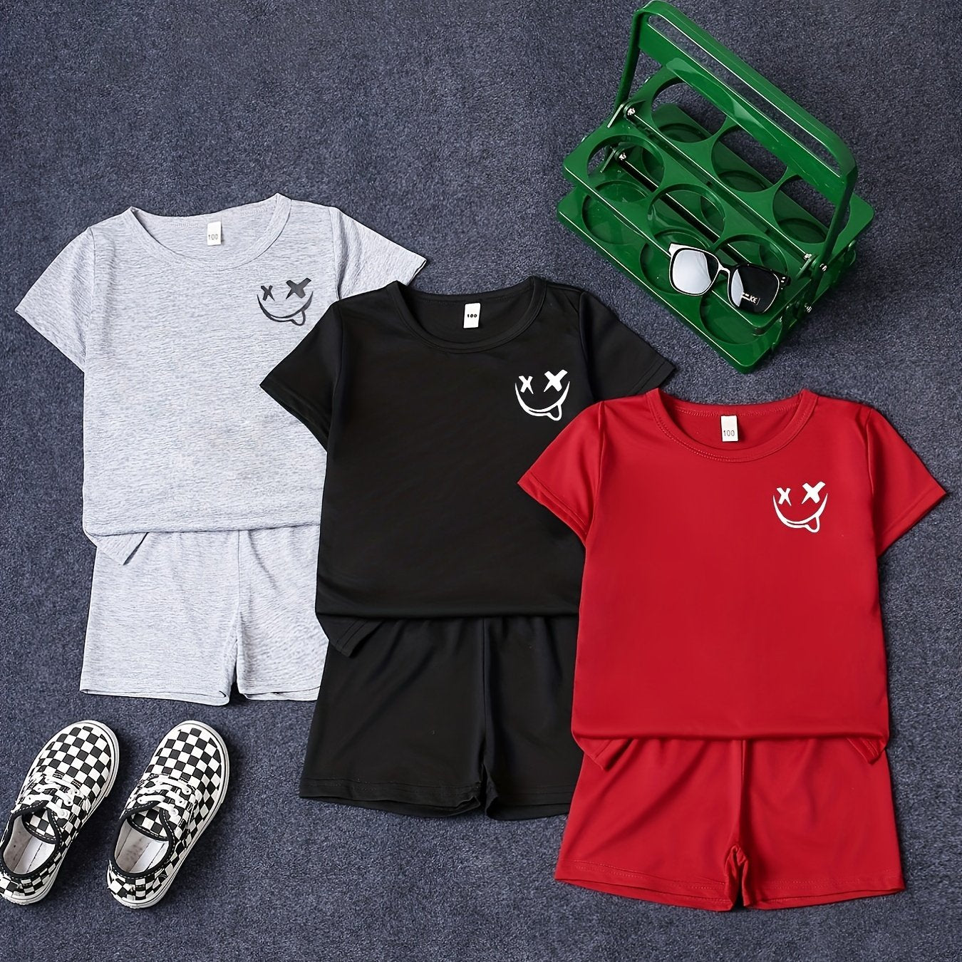 Boys Casual Outfit T-shirt & Shorts Kids Summer Clothes Sets