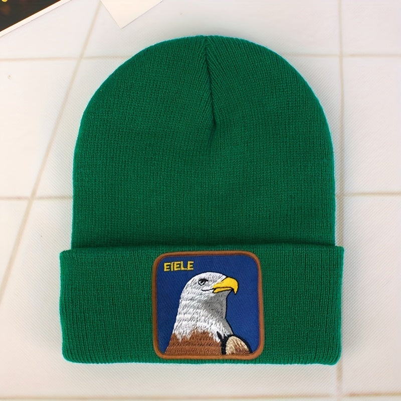 Eagle Patch Beanie Knit Hat Hip Hop Windproof Warm Skull Cap