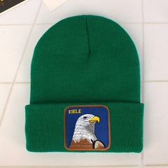 Eagle Patch Beanie Knit Hat Hip Hop Windproof Warm Skull Cap