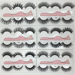 3 Pairs Natural 5D False Eyelashes for Charming Effect