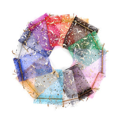 50pcs Moon Candy Bags Box Drawstring Star Decoration Gift Cookie Bags