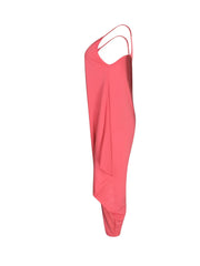 Solid Spaghetti Harem Jumpsuit Casual Ruffle Trim Sleeveless Baggy Jumpsuit