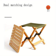 Solid Wood Folding Stools Portable Beech Wood Dual Use Stool