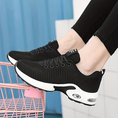 Women's Air Cushion Running Shoes Breathable Lace Up Sneakers