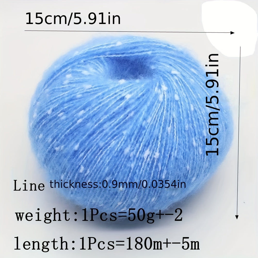 2pcs Colorful Dotted Mohair Handwoven Yarn 50g pc