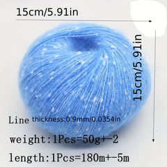 2pcs Colorful Dotted Mohair Handwoven Yarn 50g pc