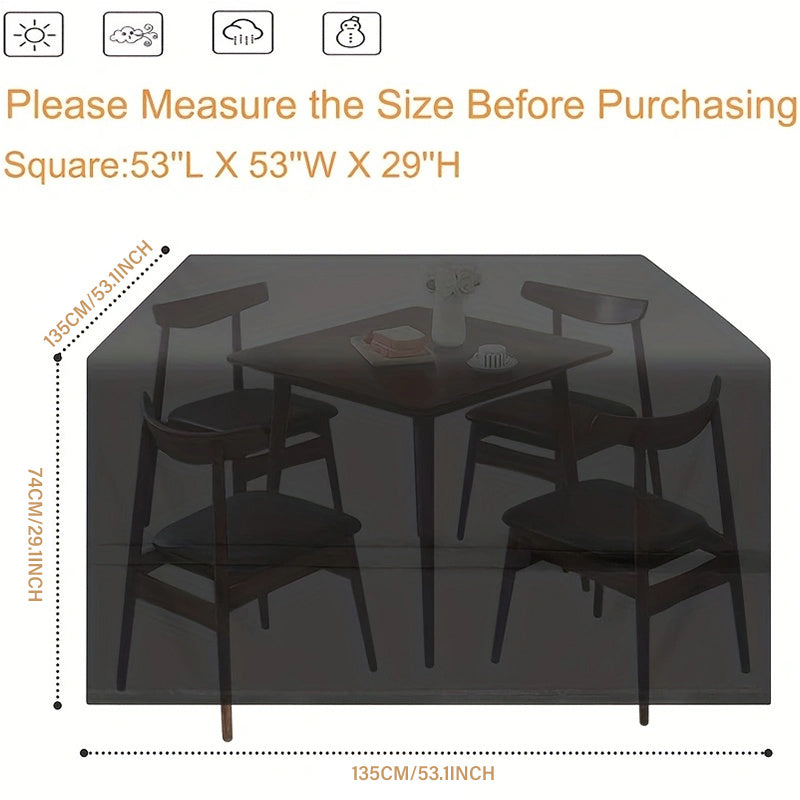 Waterproof Patio Table Cover 420D Oxford Fabric Patio Set Cover