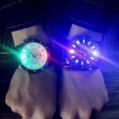 LED Glow Men's Watch Large Dial Pointer Wristwatch