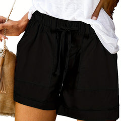 Boho Elastic Waist Wide Leg Shorts