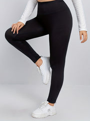 Solid Tummy Control Leggings High Rise High Stretch