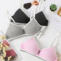 3pcs Girls No Underwire Adjustable Strap Bras Soft Bralette Underwear