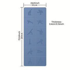 Foldable Non-slip Yoga Mat with Posture Pattern TPE Pilates Mat