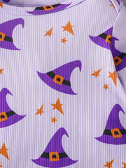 Halloween Party Girls Witch Hat Onesie Set