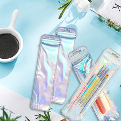 Colorful Laser Packaging Bags for Pens Makeup Brushes Jewelry Lip Gloss Candy