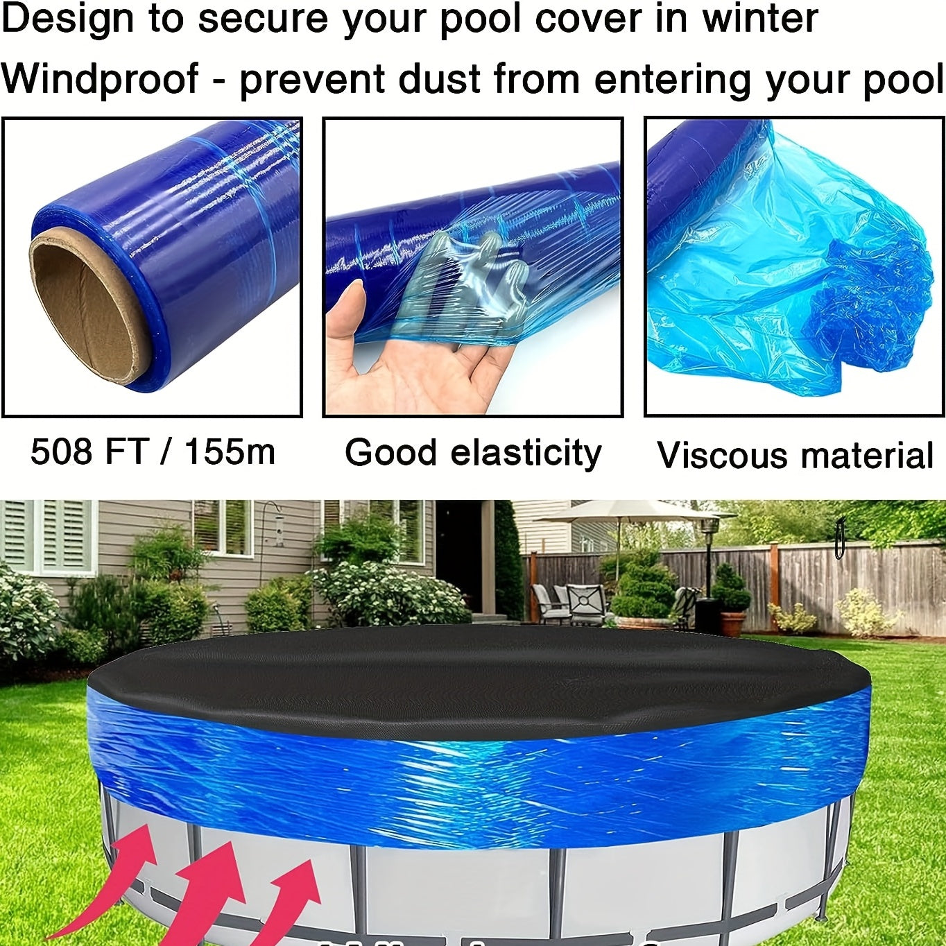 Winter Cover Sealer Above Ground Pool Covers 242.01m Windproof Pool Wrap