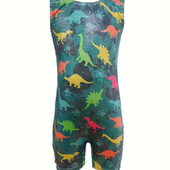 Girls Dino Camo Gymnastics Suit for Sports Dance