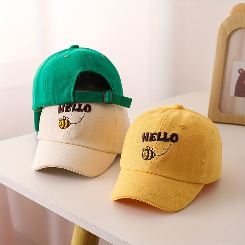 Casual Bee Embroidery Cap Sun Protection Comfortable Breathable Cap