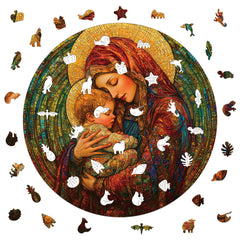 Mother and Child Wooden Puzzle with Irregular Animal Puzzles