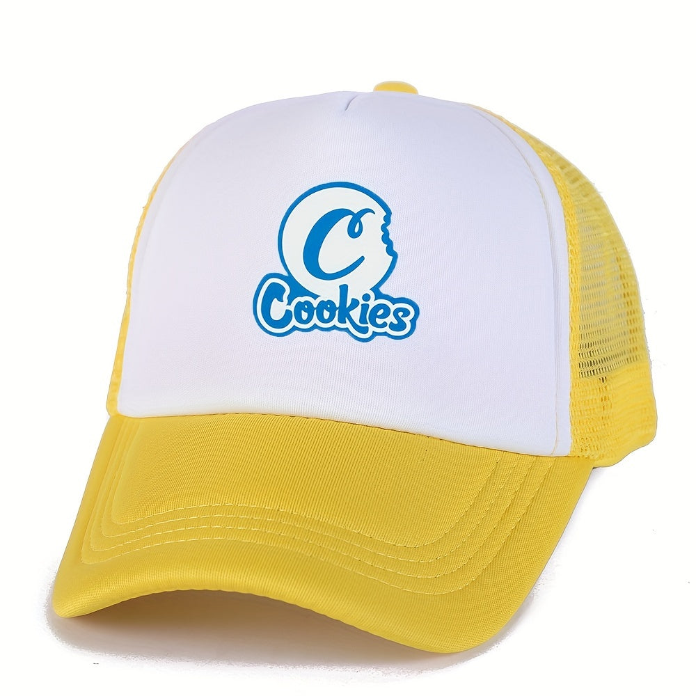 Cookies Print Baseball Hat Street Dance Hip Hop Peaked Cap Mesh Cap