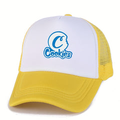 Cookies Print Baseball Hat Street Dance Hip Hop Peaked Cap Mesh Cap