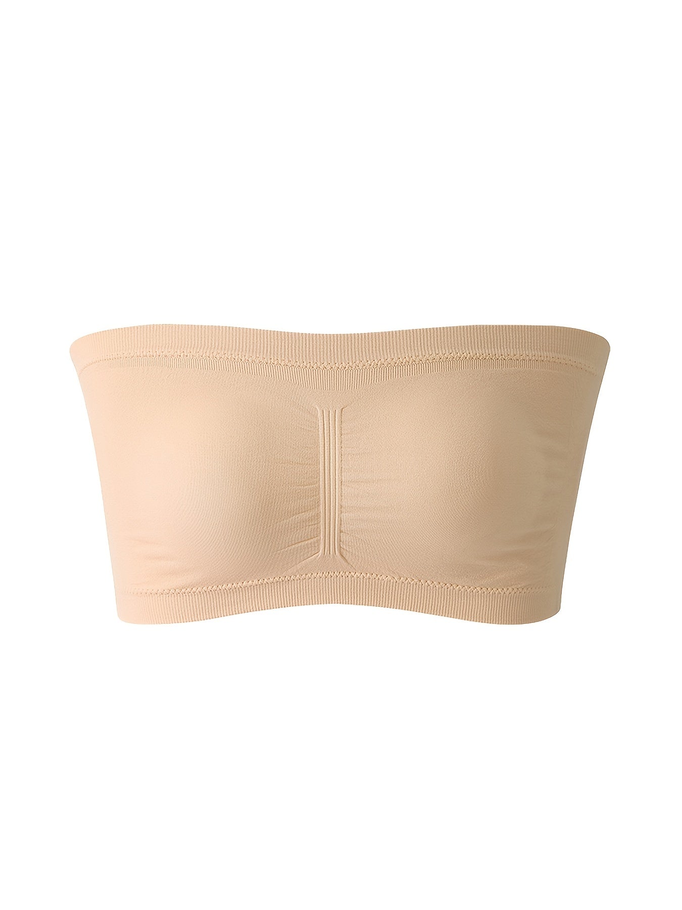 3 Pack Plus Size Ruched Seamless Strapless Bra Women's Plus Tube Top Set