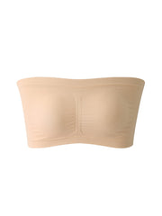3 Pack Plus Size Ruched Seamless Strapless Bra Women's Plus Tube Top Set