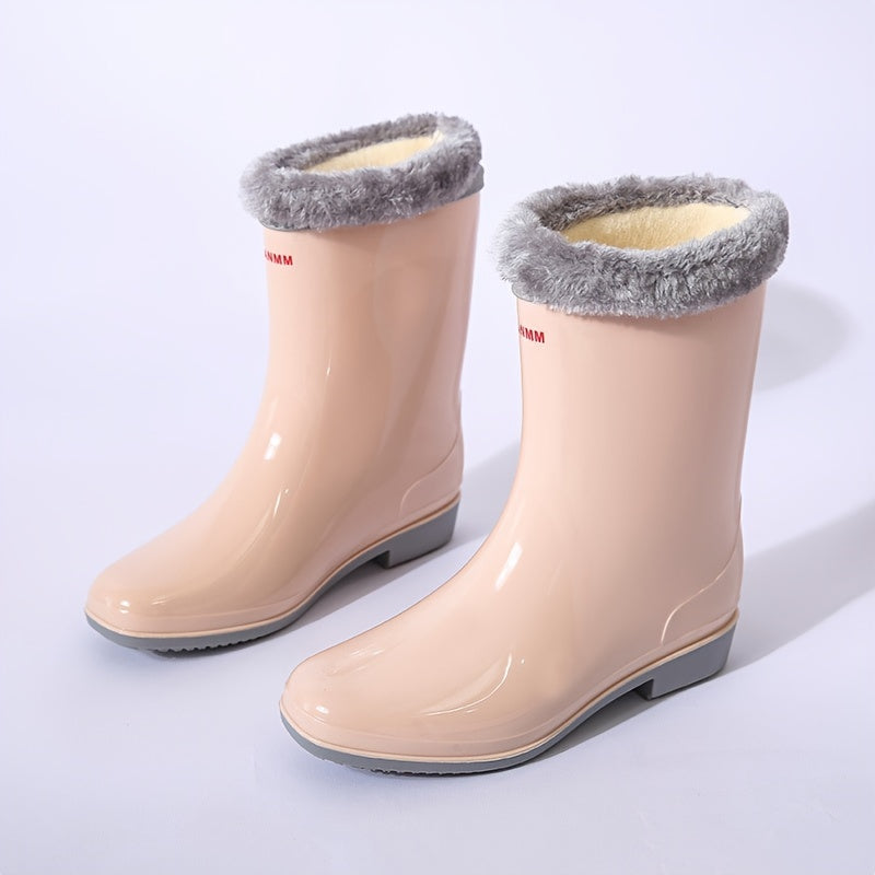 Women's Thermal Rain Boots Fleece Waterproof Booties