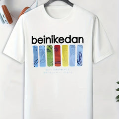 Men's Block Pattern T-shirt for Outdoor Activities