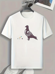 Bird Print Men's Graphic T-shirt for Summer