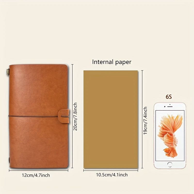 Vintage A6 Notebook Strap Credit Card Phone Holder Stamp Stickers