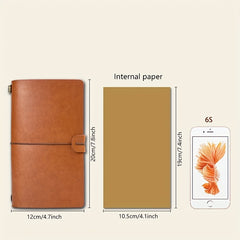 Vintage A6 Notebook Strap Credit Card Phone Holder Stamp Stickers