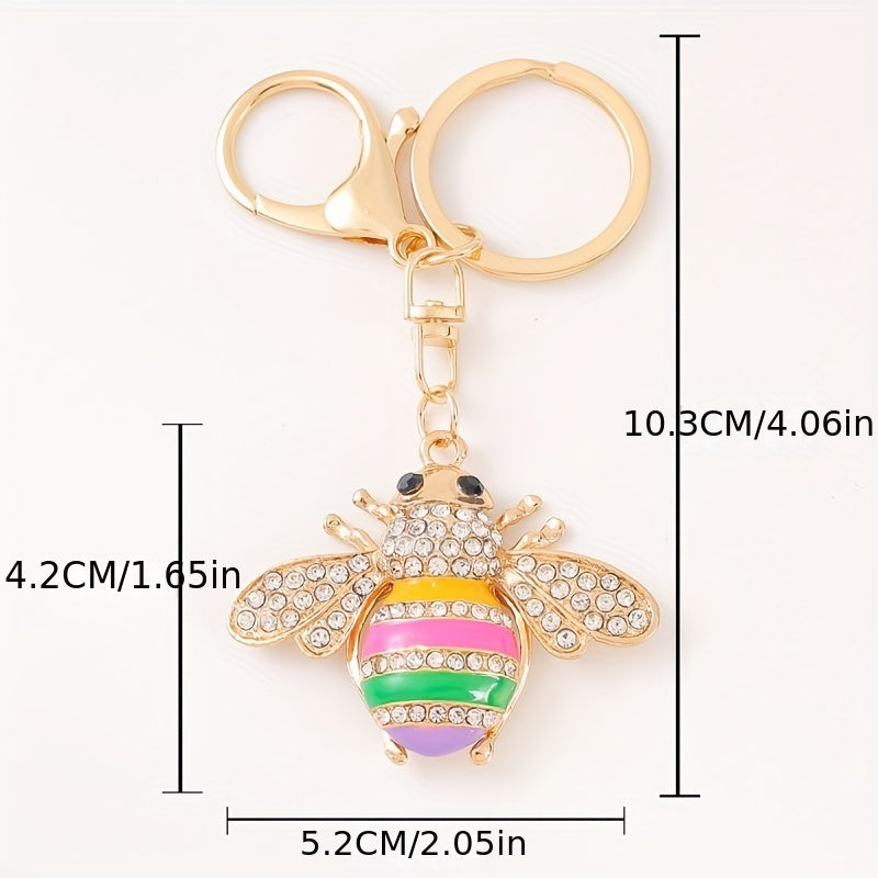 Metal Diamond Bee Keychain Party Decor Christmas