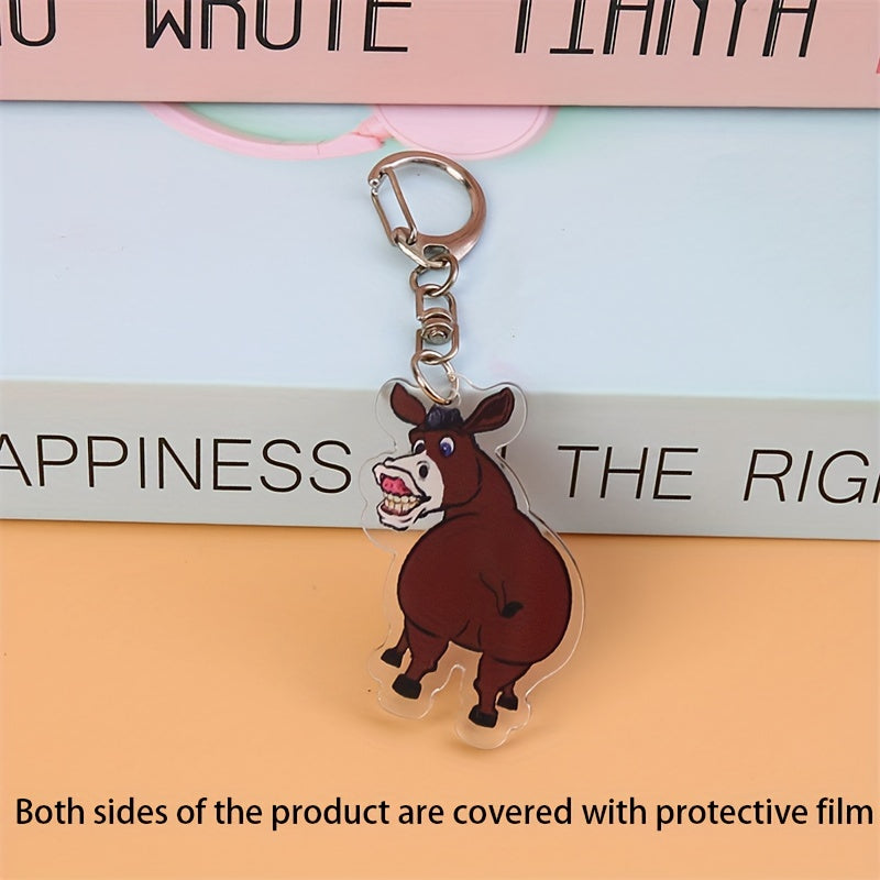 Funny Acrylic Keychain Cartoon Key Chain Backpack Bag Purse Car Key Pendant
