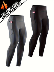 Men's Solid Pocket Leggings Active Quick Drying Sports Compression Pants