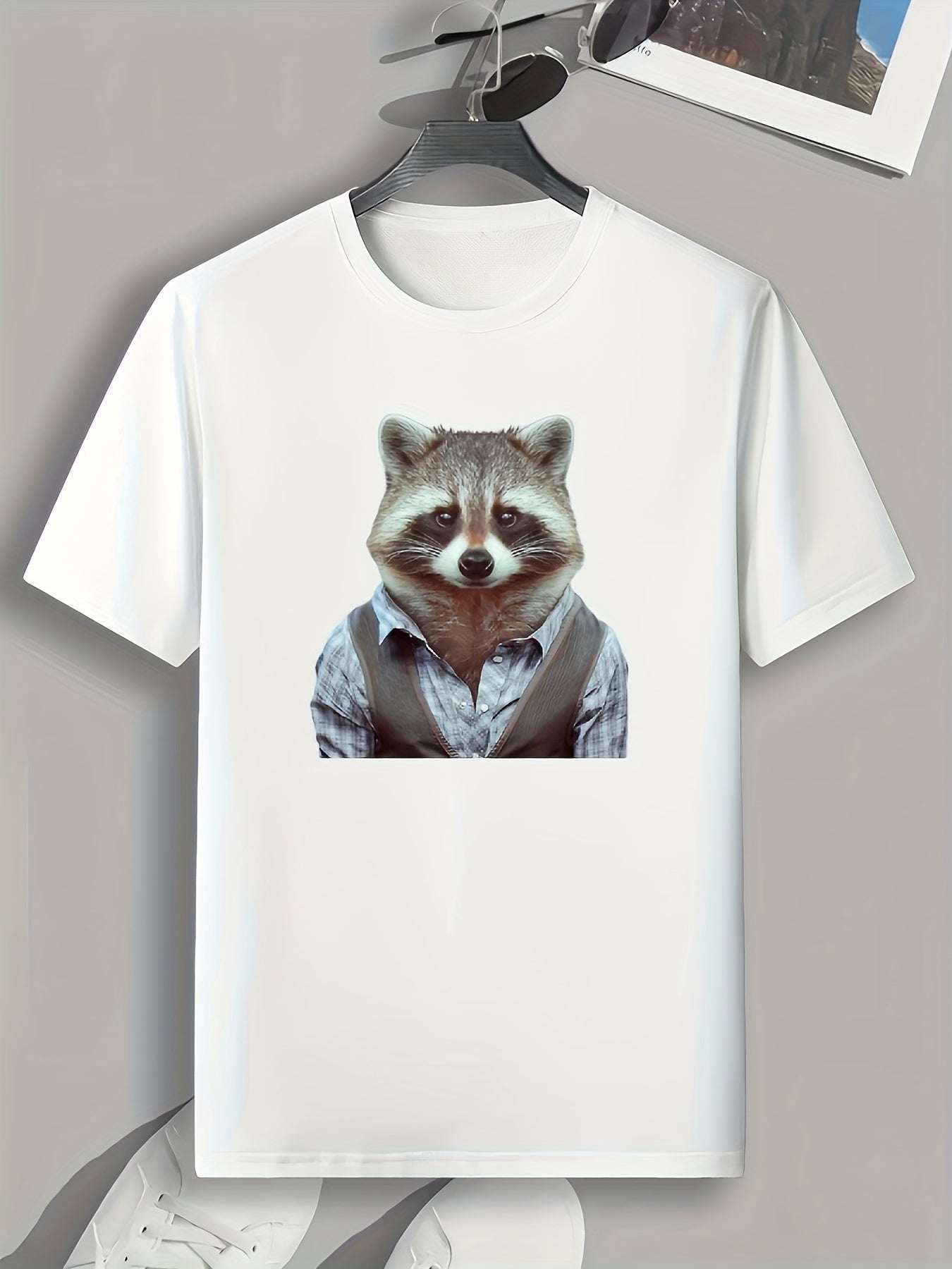 Brushy Animal Print Men's Graphic T-shirt Casual Comfy Tees