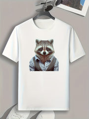 Brushy Animal Print Men's Graphic T-shirt Casual Comfy Tees