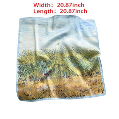 Classic Oil Painting Print Neckerchief Bandana Square Scarf